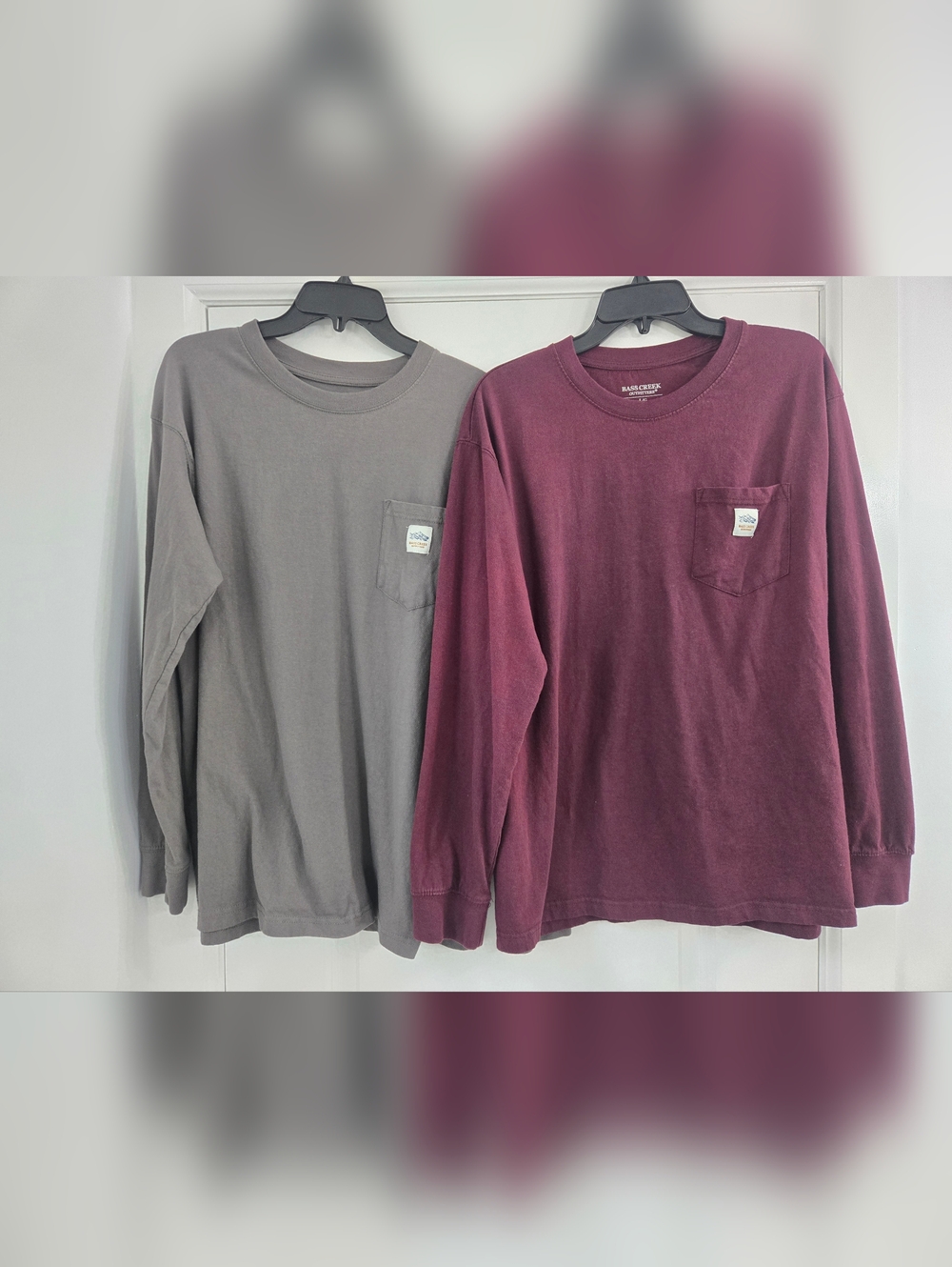 Bass Creek Outfitters long-Sleeve Pocket T-Shirts Size Large Lot Of 2